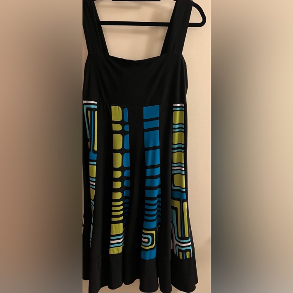 Frank Lyman Design Black and Blue Sleeveless Sundress